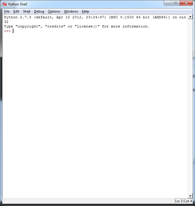 Screenshot of IDLE on Windows