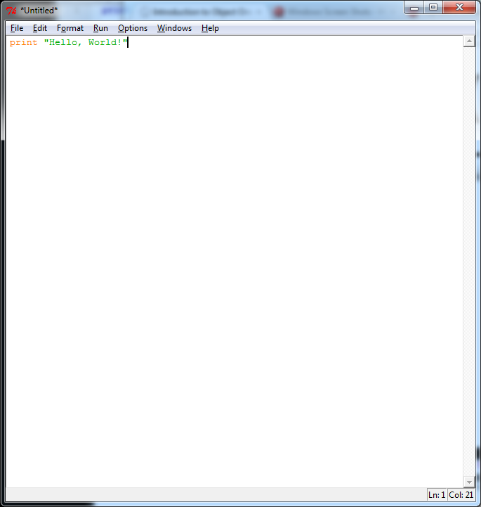 Screenshot of IDLE Editor on Windows
