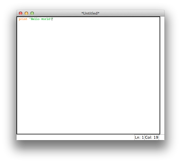Screenshot of IDLE Editor on Mac