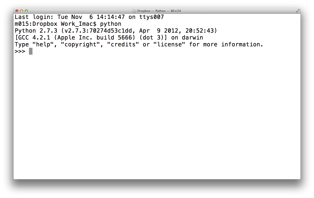 Screenshot of terminal on mac