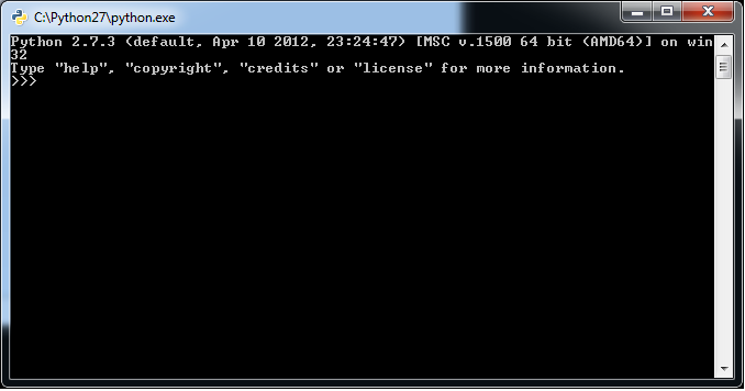 Screenshot of terminal on Windows