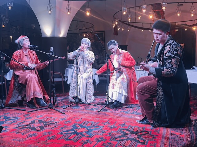 Traditional Kazakh music performance at dinner