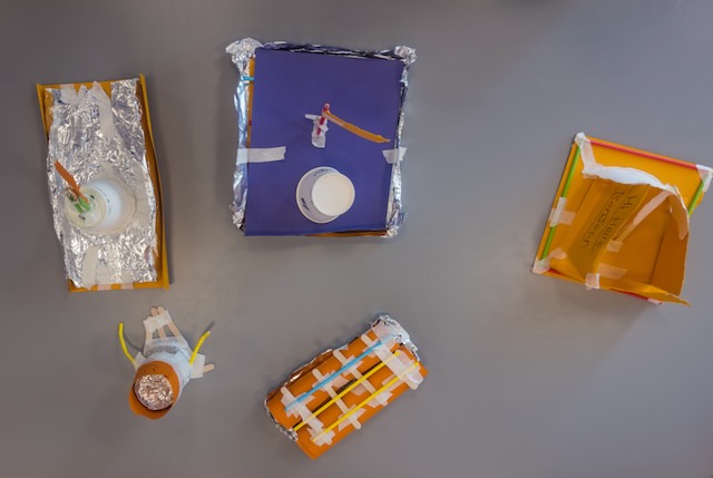 The finished boats from each team