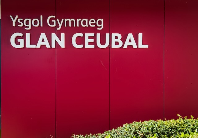 The entrance to Ysgol Gymraeg Glan Ceubal