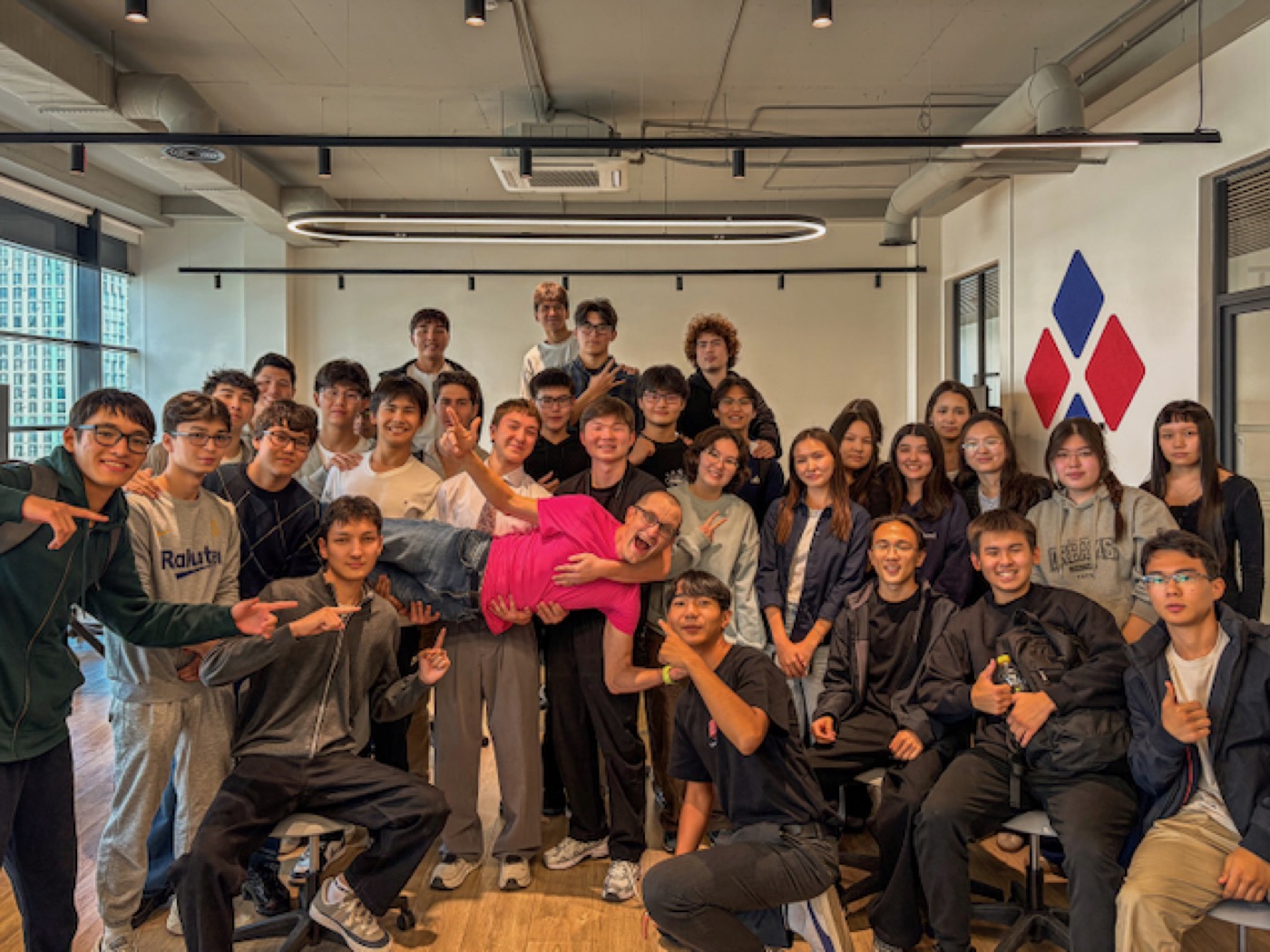 A group photograph with some of the students at the end of the last
day