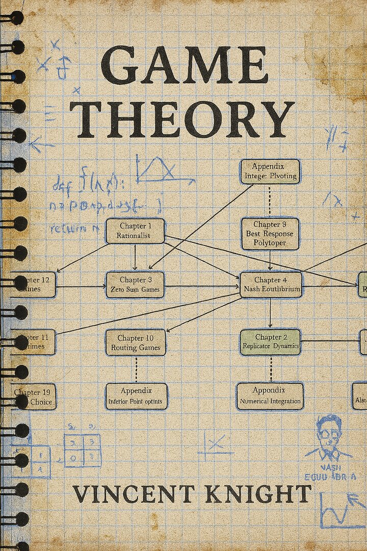 A page that looks like a notebook with coffee stains and the words Game Theory.